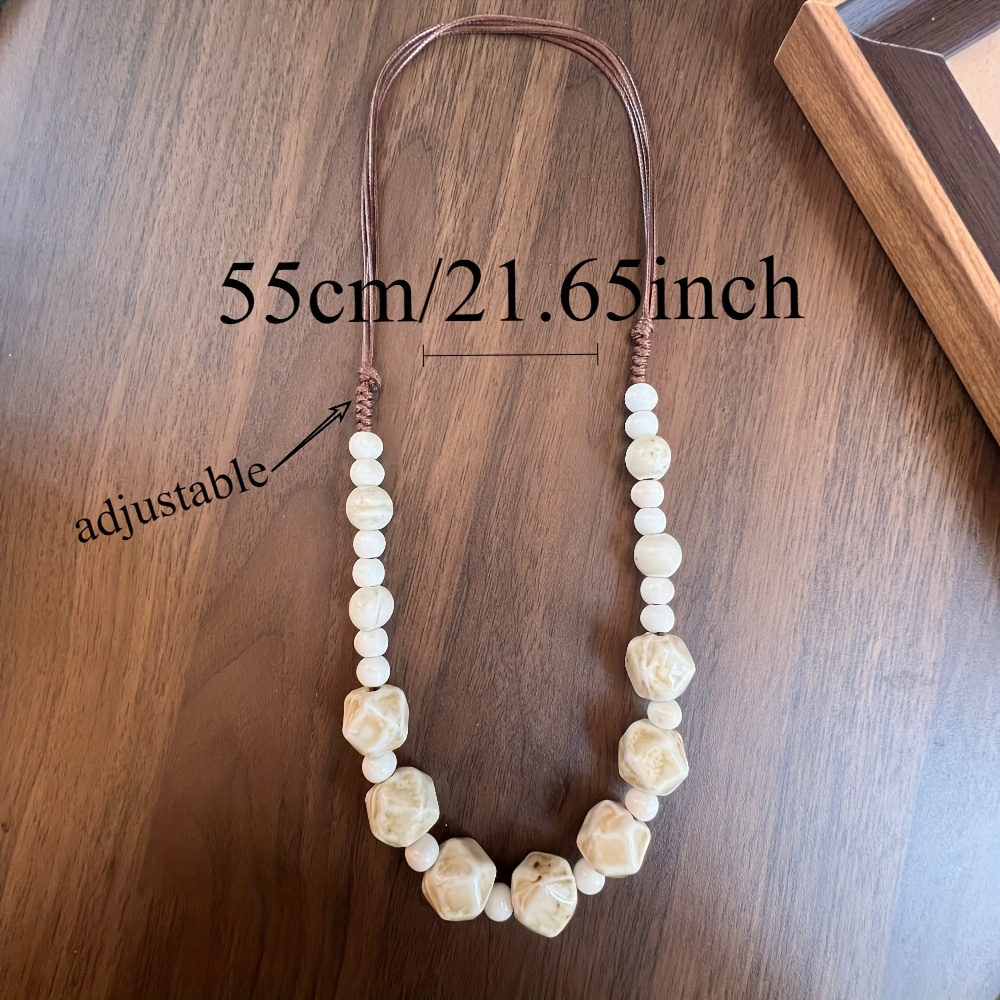 Colorful Ceramic Bead Necklace for Women, Unique Patterns & Shapes